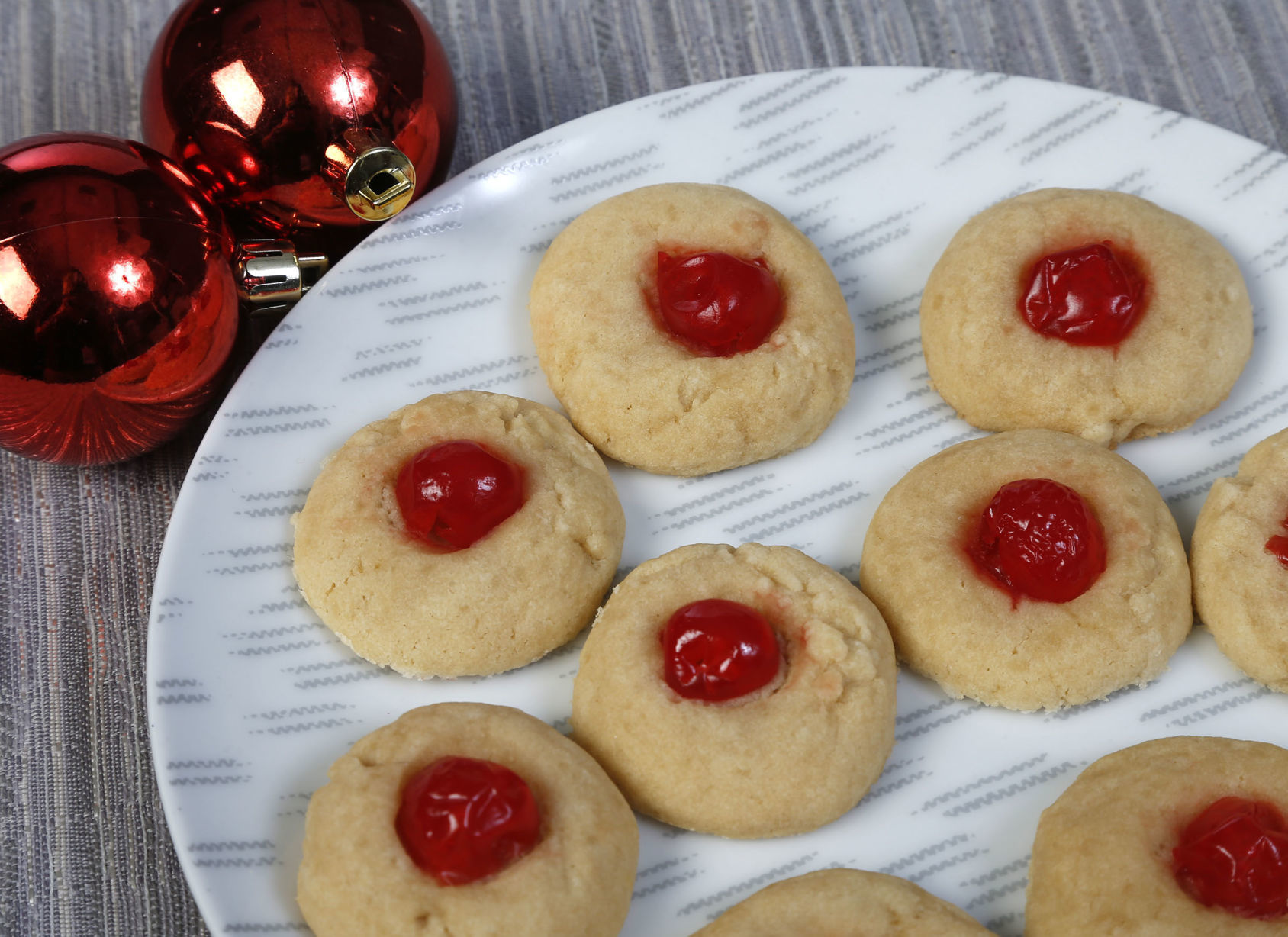 12 Days of Cookies Day 10: Cherry Thumbprint cookies submitted by Helen Hughes